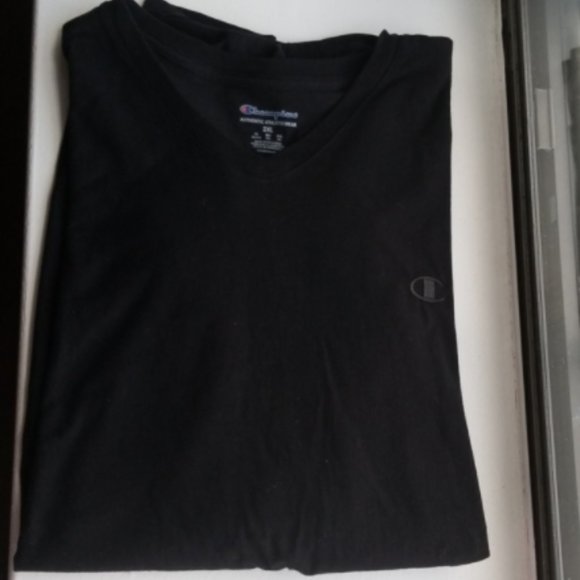 Champion Cotton Blend Graphic Logo Vneck Shirt - Picture 3 of 5